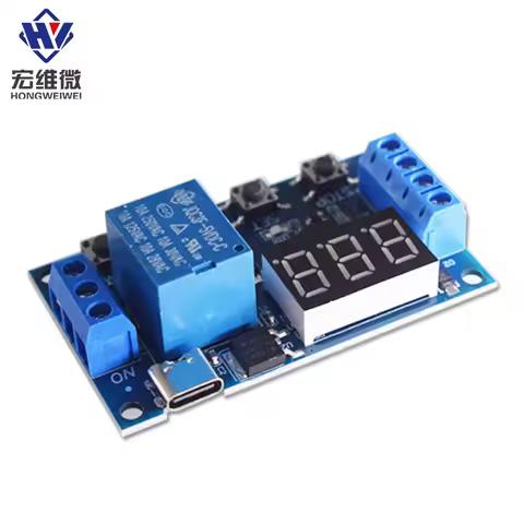 6-30V Relay Module Switch Trigger Time Delay Circuit Timer Cycle Adjustable Trigger OFF / ON Switch 