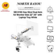 NB H180 Dual Monitor Mount Support for 22" - 35" with Cooling Laptop Tray