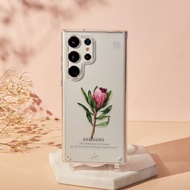 LINGSKETCHBOOK夾竹桃葉海神花晶石透明防摔SAMSUNG繩掛手機殼