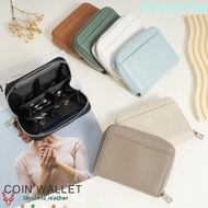 ANEMONE Women's Card Bag, RFID Blocking Zipper Pocket Woman Short Wallet, Pouch Genuine Leather Soil