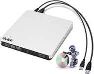 KuWFi External Blu Ray Drive USB 3.0 Player External CD/DVD Burner/Writer Blu-Ray Portable Drive Optical Drive Support 3D for MAC PC Laptop Notebook
