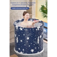 Portable one-button folding adult bathtub, sweat steamer and sauna dual-purpose bathtub