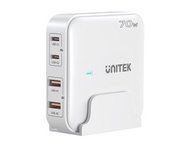 UNITEK - 70W 4位USB GaN III 快充充電器 2C2A| 附送垂直式桌面支架 | 氮化鎵 桌面充電座 辦公室同時快充 Macbook快充適用 | (黑) P1228ABK