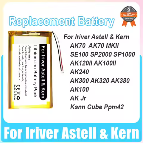 Battery For Iriver Astell & Kern AK70 AK70 MKII AK120II AK240 SE100 SP2000 SP1000 SE180 AK300 AK320 