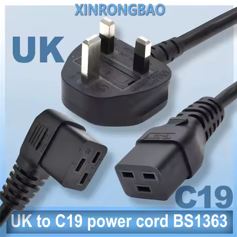 C19 to UK BS1363 Singapore Malaysia 3Pin To IEC 320 C19 Power Extension Cable Cord For PDU Chassis 1