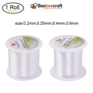 BeeBeecraft 0.2-0.6mm Crystal Beading Cords Clear Fishing Line Invisible Nylon Thread Jewelry String Wire Cord String for Party eed Beads Jewelry Bracelet Making