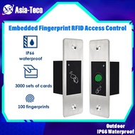 RFID Reader Keyless Door Opener Metal Access Control Scanner Waterproof Embedded Fingerprint Reader