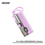 Wekome3c Certified Mini Capsule Power Bank 5,000mAh Comes with Line Power Bank Power Bank ML260824