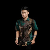 ATASAN HEM BATIK PRIA LENGAN PENDEK WARNA HIJAU IJO TOSKA BOTOL / BATIK PRIA WARNA TOSCA SERAGAM KER