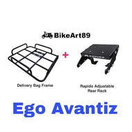 RAPIDO Monorack Yamaha Ego Avantiz Foodpanda Grabfood Shopee Food Delivery Bag Frame Tapak Accessori