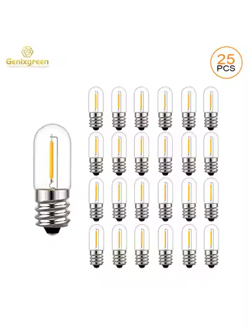 Genixgreen Mini Night Light Bulbs E12 E14 Vintage Dimmable Small Fridge Bulb T16 Warmer 2200K Led Fi