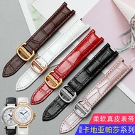 suitable for Cartier PASHA Watch Strap Men's Watch Accessories Folding Buckle Notched Leather Watch Strap Women