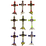 Benedict Sitting Cross 15cm Pointed Iron STM314 - Benedict Sitting Cross - Benedict Sitting Cross - 