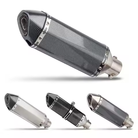 370MM Universal 51MM Motorcycle Exhaust Muffler with DB Killer For GSXS125 G310R NMAX GSX250R 250NK 