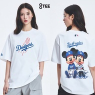 MLB tide brand 26 men's and women's T-shirts cotton sports casual cartoon Mickey Minnie letter jacke