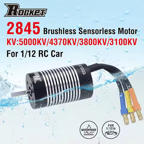 Rocket 2845 Waterproof Brushless Sensorless Motor 3100KV 3800KV 4370KV 5000KV for WLtoys 12428 1/12 