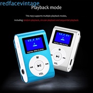 REDFACEVINTAGE MP3 Music Player Portable Clip Support 32GB TF Card LCD Screen FM Radio