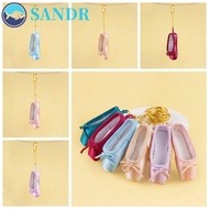 SANDR Mini Ballet Shoes Keychain, Satin Ballet Shoe Shape Pointe Shoes Keyrings, Comfort Pointe Shoe