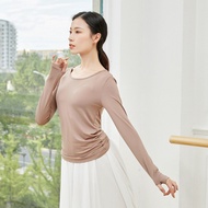 Modern dance clothing, dance practice outfit for women, adult modal loose-fitting fingerless dance t