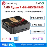WooKing AMD Ryzen 7 -7840HS/8845HS  PCie3.0 DDR5 Mini PC /Low-power Desktop PC for Office Use/Dual 2