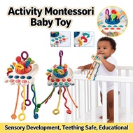 Teething Toy Educational Toy Baby Sensory Toys Pull String 12 Months 6 Months Silicone Toy