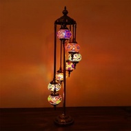 CLEARANCE-SG based shop handmade Turkish Mosaic standing lamp 7 globes