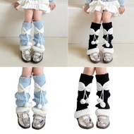 hi Long Knee Stockings Knitted Calf Socks Crochet Lolitas Socks for Teen Girls Long Leg Cover Bowkno