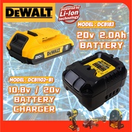 DEWALT USA DCB183 20V 2.0Ah Battery & DCB1102 10.8v 20v Battery Charger Bateri Drill DEWALT