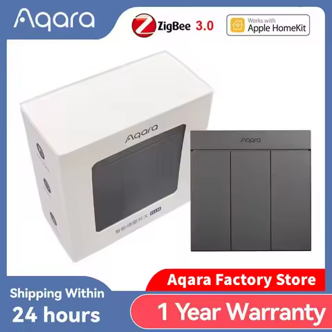 Original Aqara Smart Wall Switch H1M Zigbee 3.0 Neutral MARS-Tech 6 Colors Wireless Key Light Switch