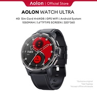 Aolon Limited Edition 4G Ultra Smart Watch Sim Card LEMP GPS WiFi HD Dual Camera Watch 1.6-inch