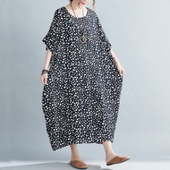 Oladivi L-8XL Oversized Plus Size Fashion Print Long Dresses Summer Women Boho Beach Wear Dress 9332