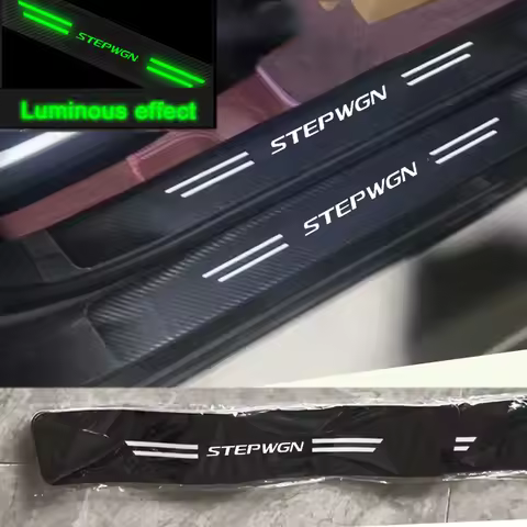 Luminous Carbon Fiber Car Door Sill Scuff Scratch Waterproof Sticker Auto Threshold Strip Protect Fi
