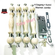 JUMBO 40CM / Fullset handle pintu batu marmer stainless gagang pintu rumah dobel