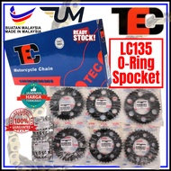 TEC SPOCKET SET ORING Y15 FZ150 428HOX122 HEAVY DUTY GOLD CHAIN SPROCKET Y15ZR Y15 FZ150 O-RING REAR