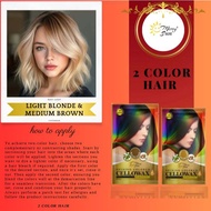 (MS) 2 Color way Hair Cellowax 2 Tone light blonde + medium brown Viral Hair color 2 STYLE