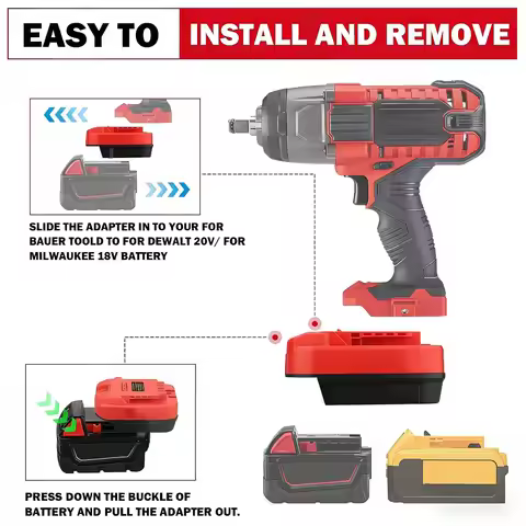 DM18BAU Adapter for Bauer 20v Drill for DeWalt 18v 20v Battery for Milwaukee 18v Li-ion Battery to f