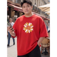 2X551 Men Tshirt Lelaki Baju T Shirt XL-5XL   Round Neck Crop Top Korean Style Oversized Clothes Top