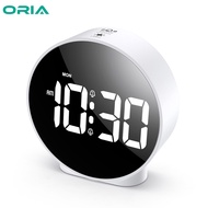 ORIA Battery/USB Powered Digital Alarm Clock with 4 Adjustable Brightness 12/24H Format Dual Alarms Snooze for Bedroom Bedside Desk Office