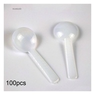 100pcs / Set 1g White Plastic Measuring Spoon Gram Scoop Food Spoon
