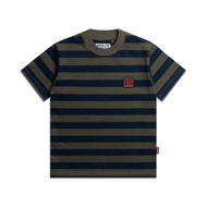 Once LTD Authentic Label Stripe Green Navy Kids T-Shirt