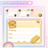 Set of 16 cute food pattern notebook labels| Aimee Aimee Aimee Aimee|
