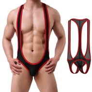 【cw】 Mesh Bodysuit Jockstrap Bodywear Erotic Teddies Wrestling Singlet Leotard Jumpsuits Suspender Men/Gay