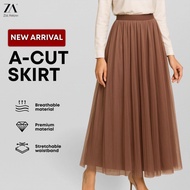 ZOE ARISAH Jorjie Hegina SKIRT MUSLIMAH RUFFLED SKIRT Maxi Labuh Tutu Skirt Ayden Long Flowy Skirt W