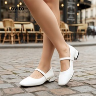 Lovito Refined Women's Floral Pearl Soft Sole Ballet Flats, Korean Style Versatile Lightweight Comfo