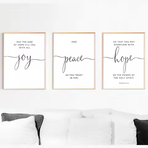 Romans 15:13 Bible Verse Art Printable Scripture Verse Christian Home Decor Canvas Painting Living R