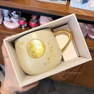 Starbucks Cup 2020 Mid-Autumn Festival Golden Cinnamon Bronze Seal Style Yellow Osmanthus Goddess Bronze Seal Mug Gift Box
