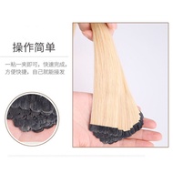 8/9 Degree Color Seamless Hair Extension Patch Feather Real Hair Connector Hair 8D Own Patch 6D Real