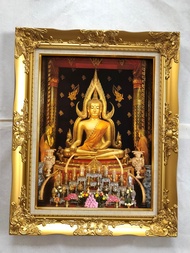 กรอบรูปหลุยส์พระพุทธชินราช กรอบรูปขนาด 21x26 นิ้ว ภาพมงคล เสริมฮวงจุ้ย ตกแต่งบ้าน ของขวัญ ของที่ระลึก