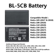 Nokia BL-5CB Battery For Nokia 100 101 103 105 106 108 110 130 150 210 216 230 1616 1800 C1-01 C1-02