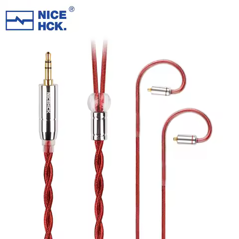 NICEHCK RedAg 4N Pure Silver HiFi Earphone Coaxial Cable MMCX/QDC/0.78 2Pin 3.5/2.5/4.4mm for HOLA Z